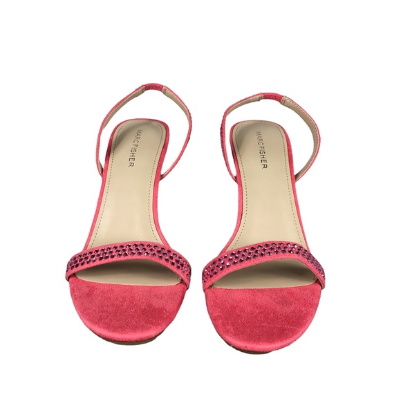 MARC FISHER BETILA Rhinestone Embellished Pink Slingback Sandal - Picture 4 of 11